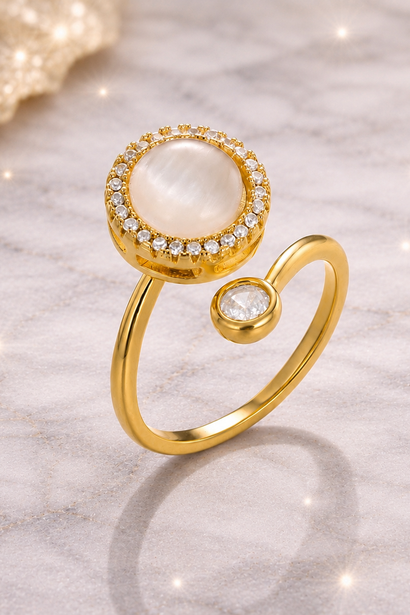 Perla™ — Bague Anti-Stress Ajustable Élégante | Calmora
