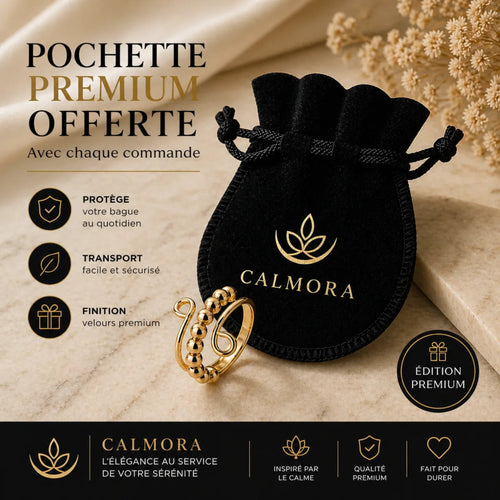 Bague anti-stress Aura-dore-anneau rotatif vu de près sur fond neutre